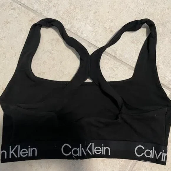 Calvin Klein Loungewear Crop Bra Top and Sweatpants Joggers S M Black - Picture 3 of 8